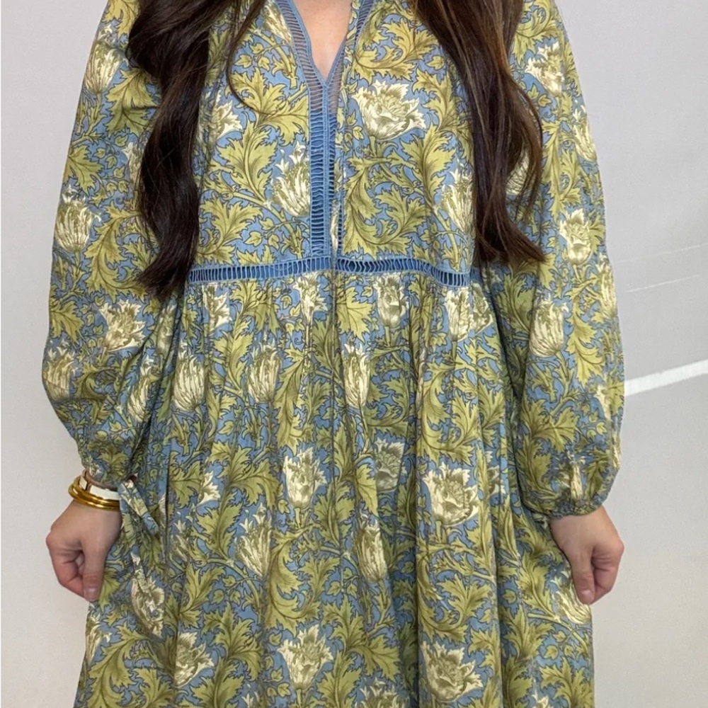 GIGIO floral print Dress with Bishop Sleeves